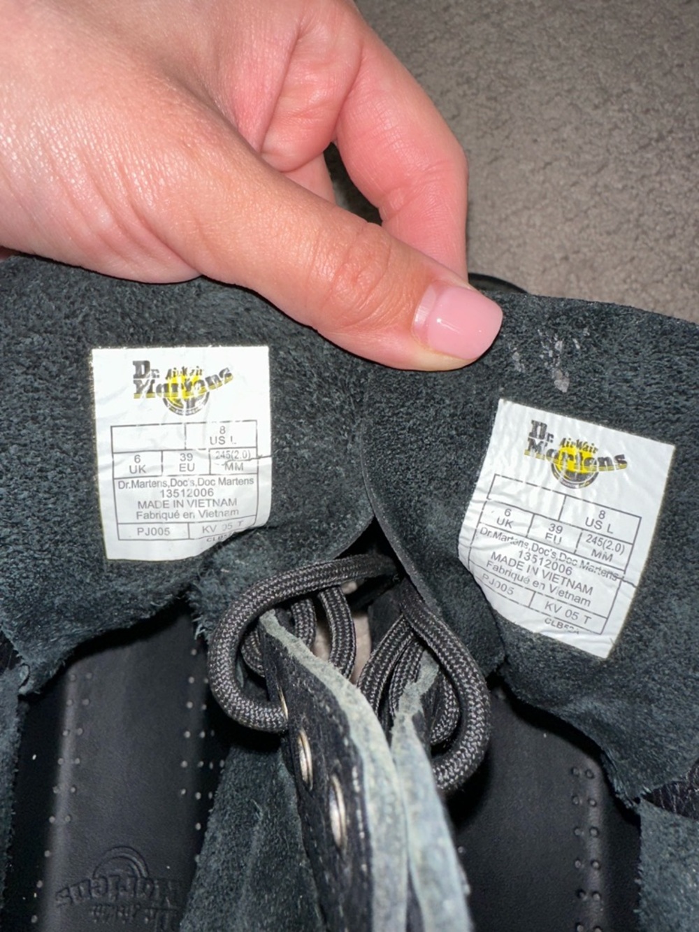 Dr. Martens Black Leather 8-Eye Lace-Up Boot with Yellow Stitching - Picture 8 of 8
